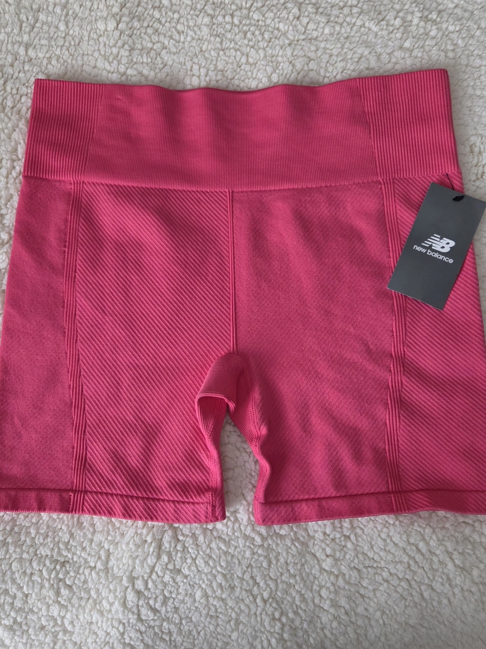 New Balance Women's High-Waist Hot Pink Seamless Bike Shorts